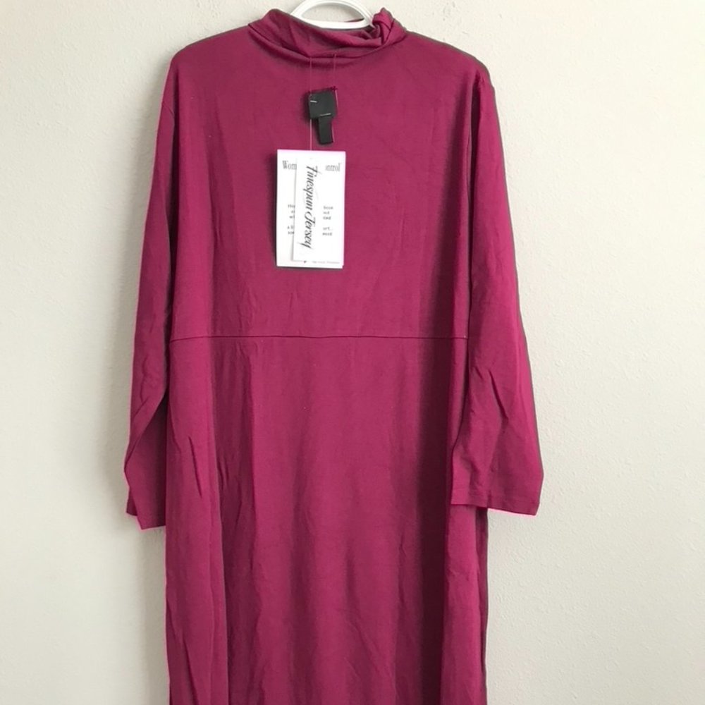Women with Control Jersey Tummy Control Midi Dress-Berry (Sz) a623039